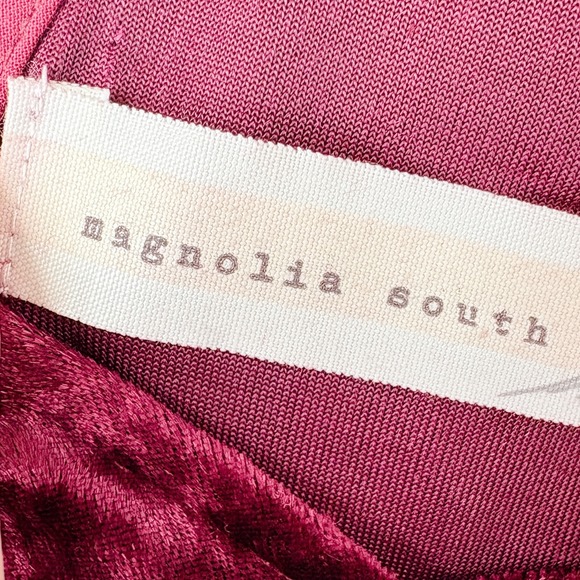 Magnolia South Crushed Velvet Babydoll Mini Dress Womens M Burgundy Y2K Grunge - Picture 2 of 8